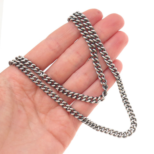 Scott Kay 925 Sterling Silver Vintage Cuban Double Chain Necklace 20"