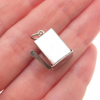 Crea Sterling Silver Antique Art Deco Slot Machine Casino 3D Mini Charm Pendant