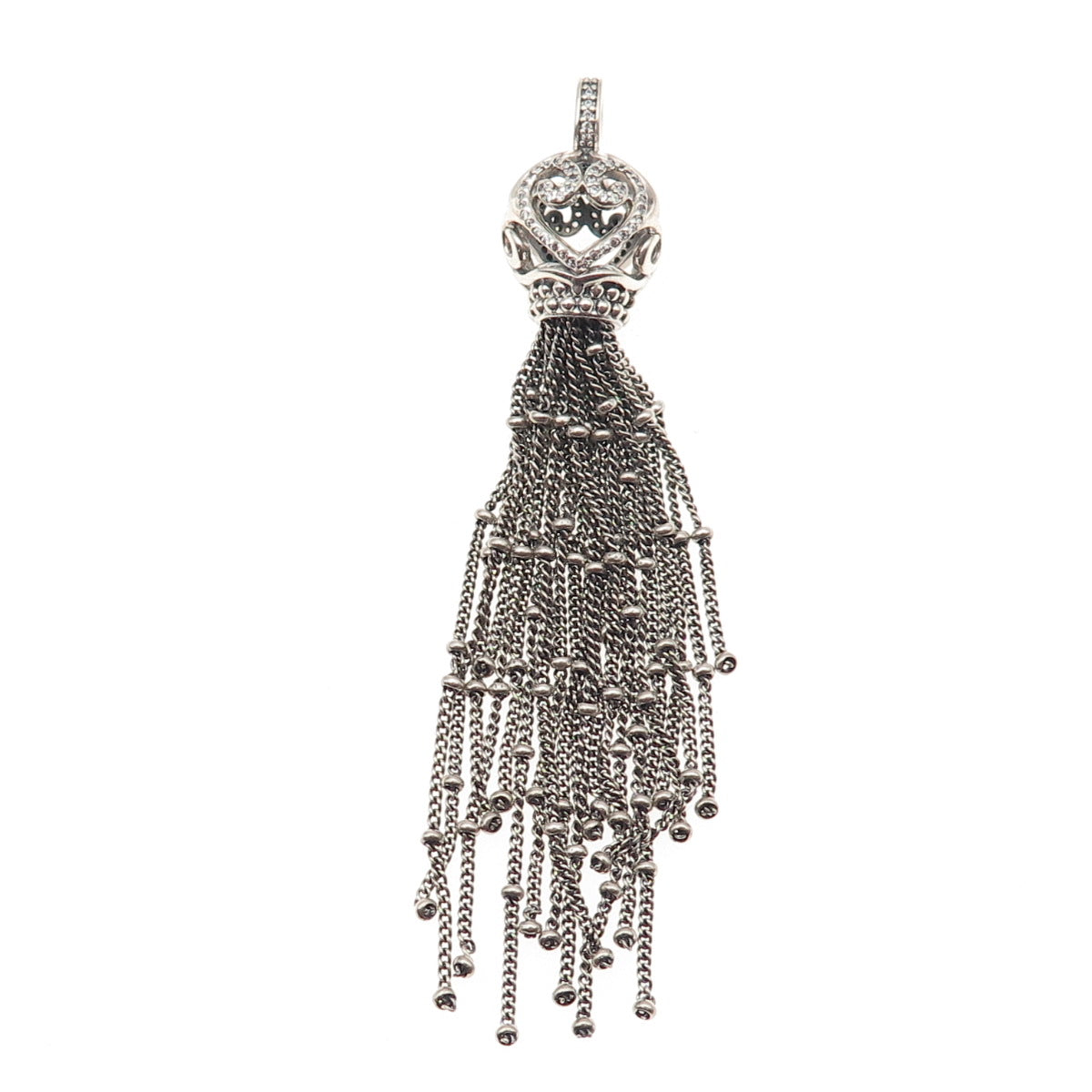 Pandora 925 Sterling Silver C Z Oriental Large Tassel Pave Dangle Charm
