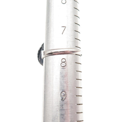 Old Pawn 925 Sterling Silver Vintage Tiger Eye Feather Tribal Ring Size 7.75