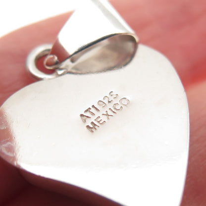 ANNIKA WITT Sterling Silver Vintage Mexico Real Turquoise Heart Charm Pendant