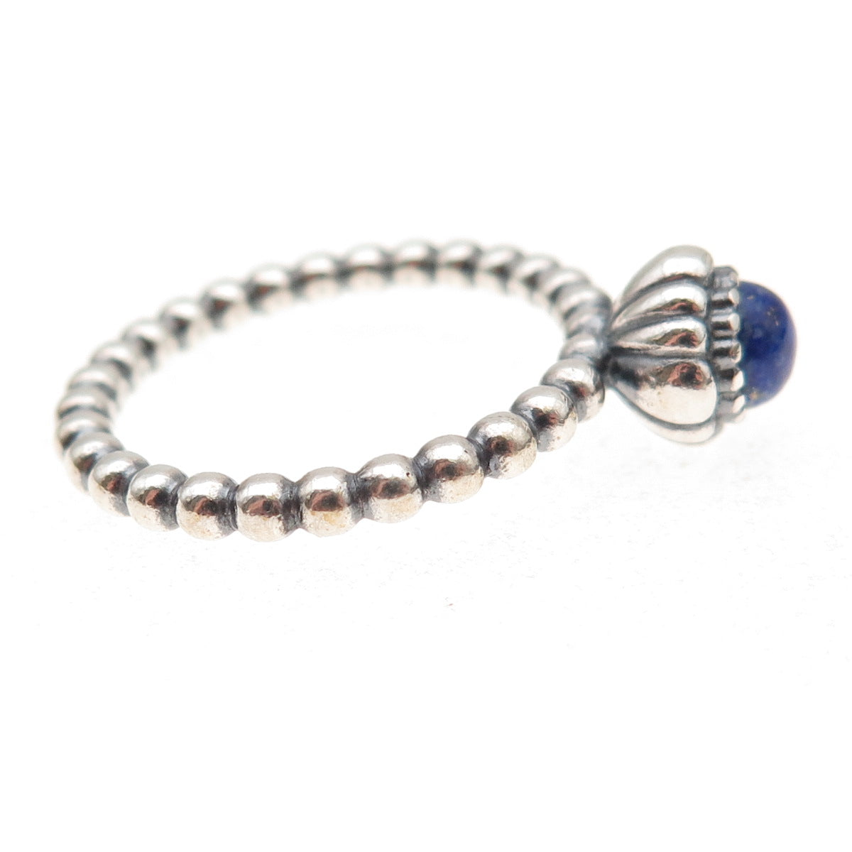 Pandora 925 Sterling Silver Real Lapis September Birthstone Ring Size 7.5