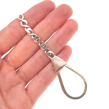 800 Silver Vintage Egypt Carabiner Key Chain Ring Holder