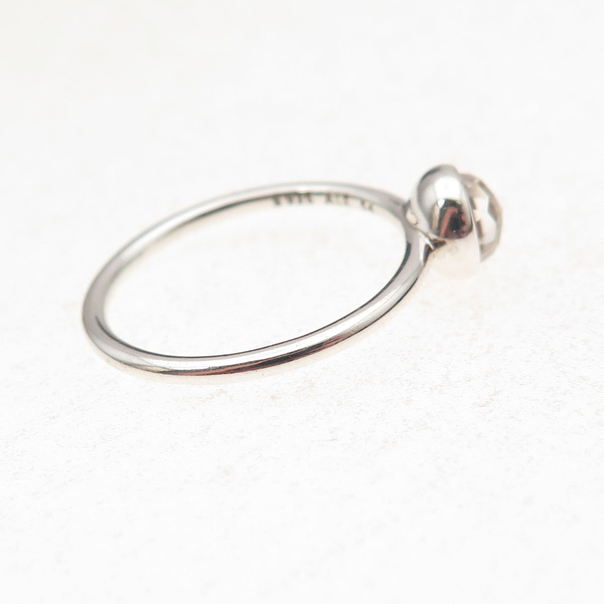 Pandora 925 Sterling Silver Clear Crystal Poetic Droplet Ring Size 7