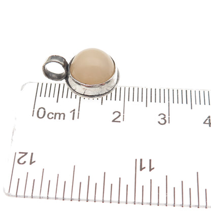 925 Sterling Silver Vintage Real Agate Oxidized Mini Charm Pendant