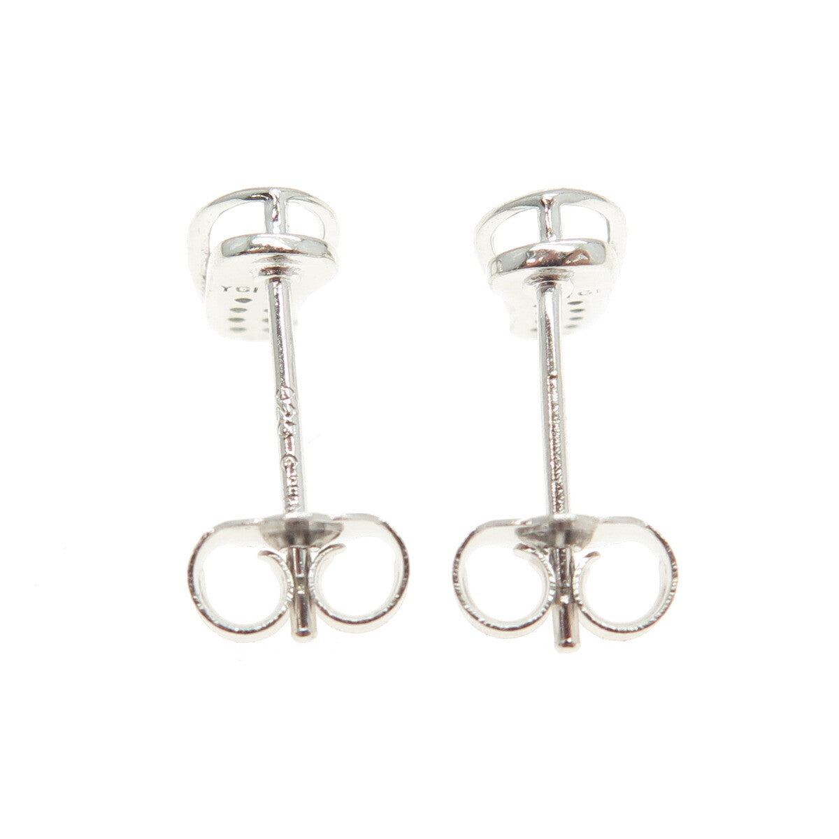 925 Sterling Silver Round-Cut Shaped C Z Flip-Flop Stud Earrings