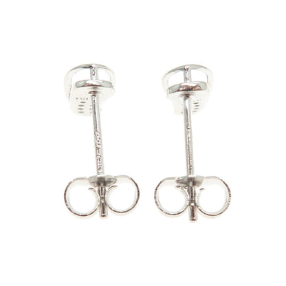 925 Sterling Silver Round-Cut Shaped C Z Flip-Flop Stud Earrings