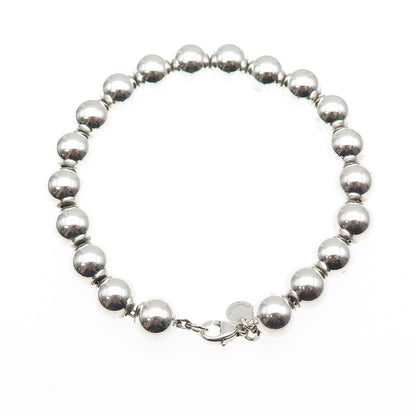 TIFFANY & CO. 925 Sterling Silver Vintage HardWear Ball Beaded Bracelet 7.5"