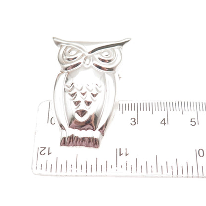 925 Sterling Silver Vintage Mexico Wise Owl Pin Brooch