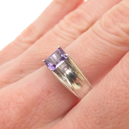 Chateau D’Argent 925 Sterling Silver Vintage Real Amethyst Oxidized Ring Size 9