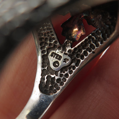 925 Sterling Silver 10K Yellow & Rose Gold Vintage Black Onyx Eagle Ring Size 10