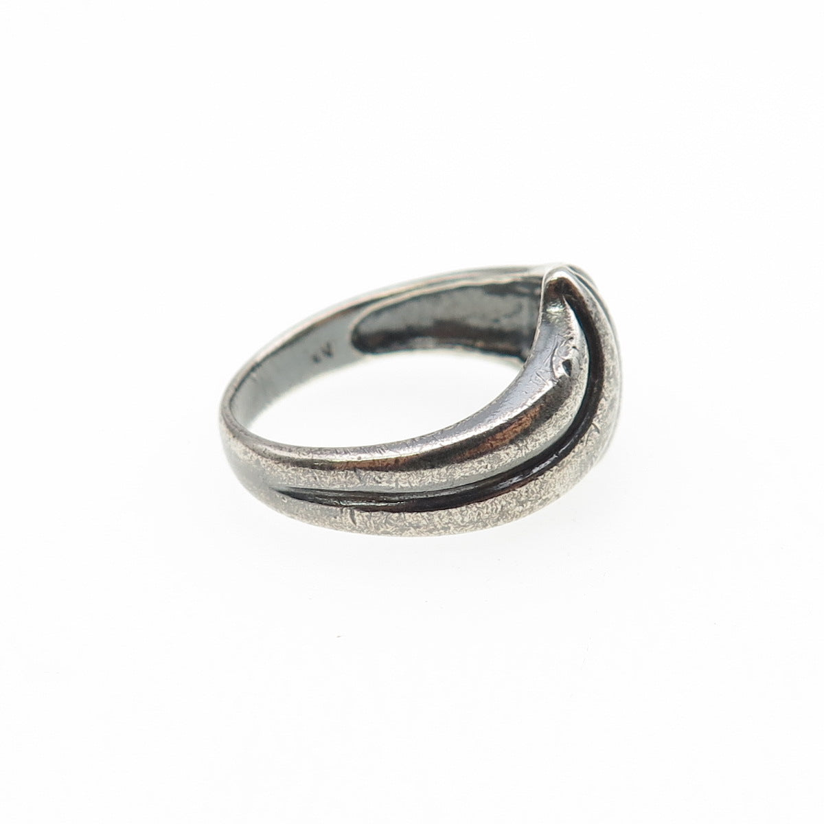 CHAPAL ZENRAY 925 Sterling Silver Vintage Modernist Oxidized Ring Size 6