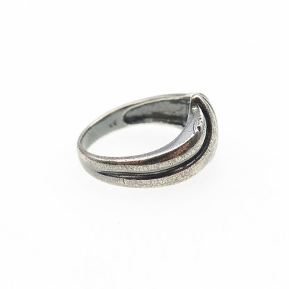 CHAPAL ZENRAY 925 Sterling Silver Vintage Modernist Oxidized Ring Size 6