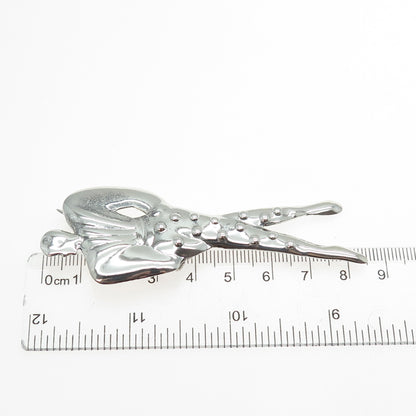 925 Sterling Silver Vintage Mexico Modernist Model Woman Pin Brooch