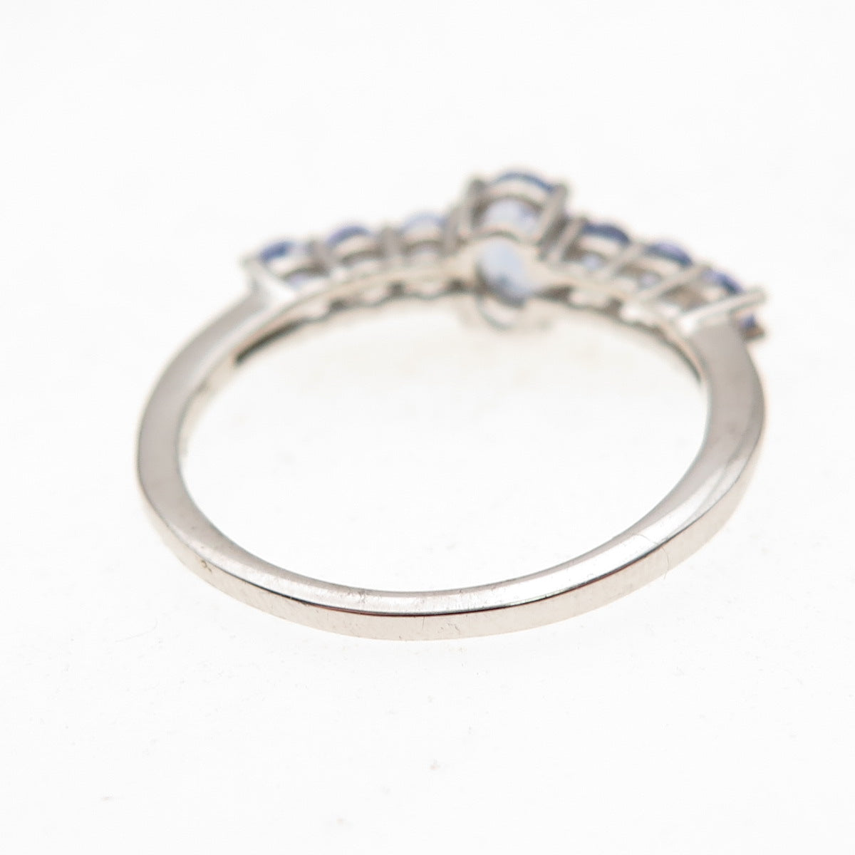Chuck Clemency Sterling Silver Real Oval & Round-Cut Tanzanite Ring Size 8.25