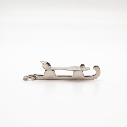 925 Sterling Silver Vintage Old Skate Charm Pendant