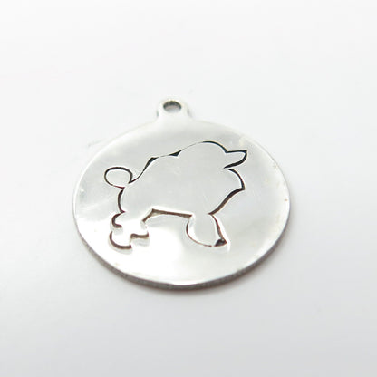 925 Sterling Silver USA Two In Town Poodle Dog Charm Pendant