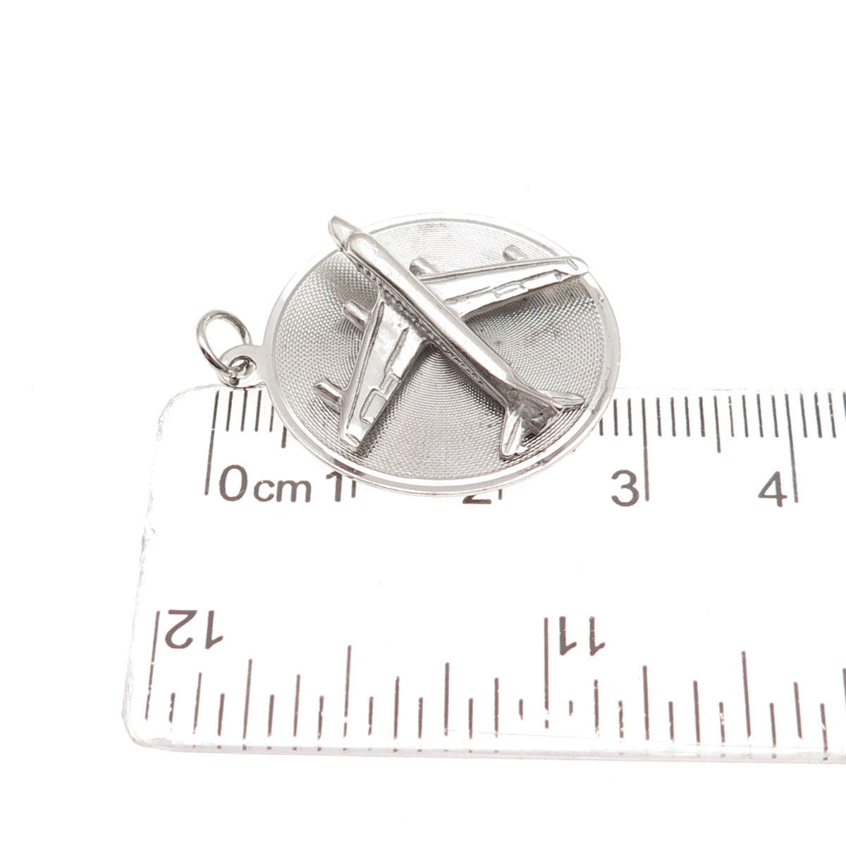 M&M Mark Mercy 925 Sterling Silver Vintage Engraved Airplane Charm Pendant