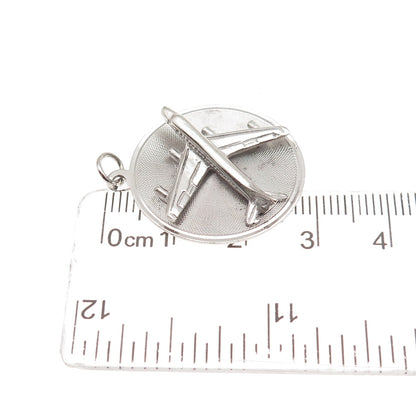 M&M Mark Mercy 925 Sterling Silver Vintage Engraved Airplane Charm Pendant