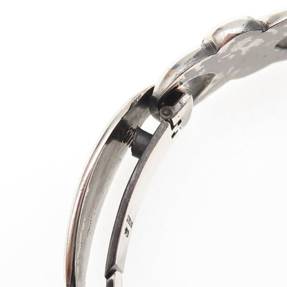 925 Sterling Silver Vintage Italy Enamel Oxidized Anchor Link Bracelet 7.25"