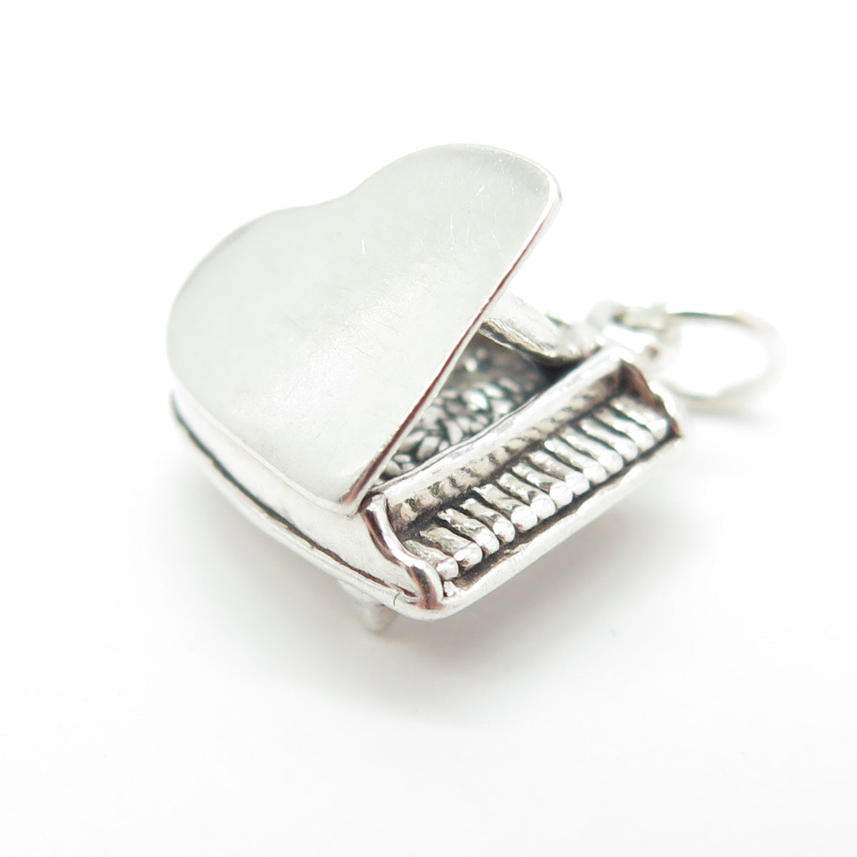 SUN WEST 925 Sterling Silver Vintage Grand Piano 3D Charm Pendant