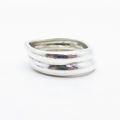 925 Sterling Silver Vintage V-Style Ring Size 7
