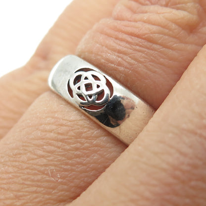 925 Sterling Silver Vintage Celtic Knot Band Ring Size 6