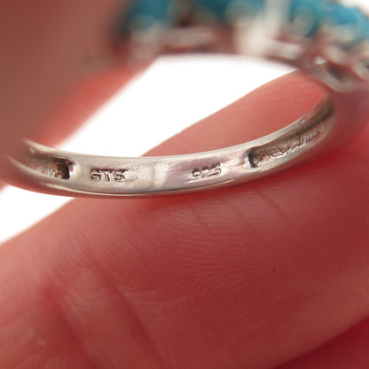 Chuck Clemency 925 Sterling Real Sleeping Beauty Turquoise Butterfly Ring Size 6