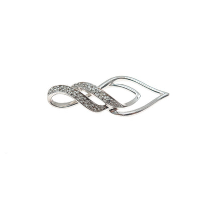 SUN 925 Sterling Silver Real Round-Cut Diamond Twisted Charm Pendant