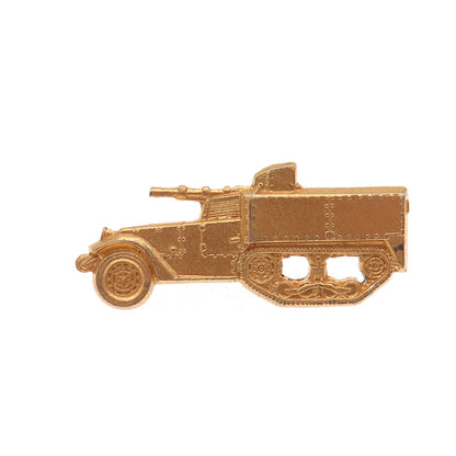 925 Sterling Silver Gold Plated Antique WWII US Army Tank Destroyer Collar Pin