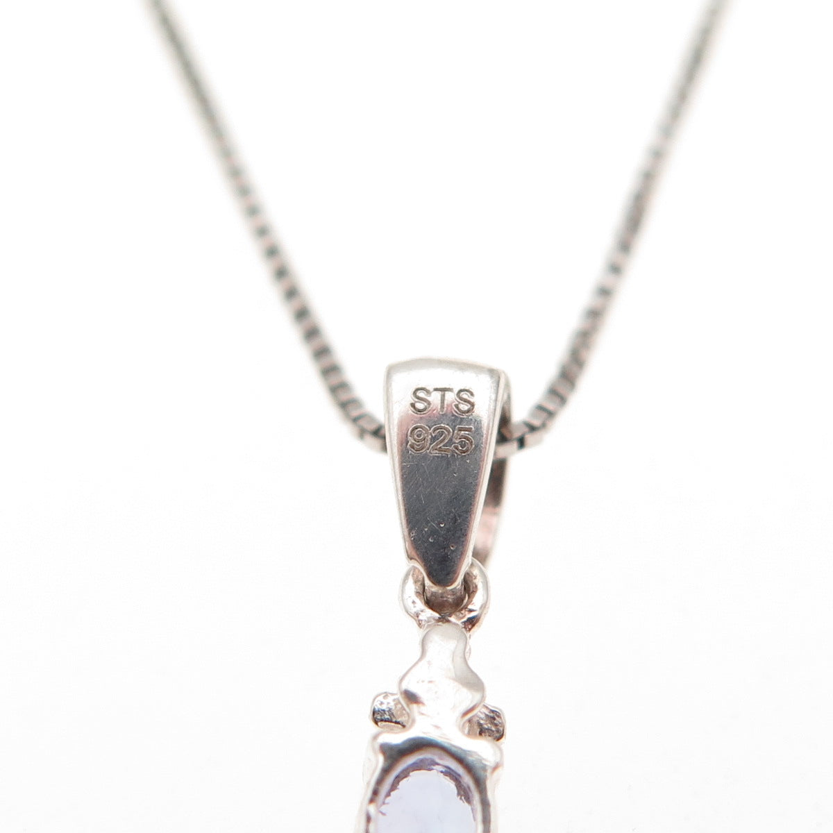 Chuck Clemency 925 Sterling Silver Real Tanzanite Box Chain Necklace 18"