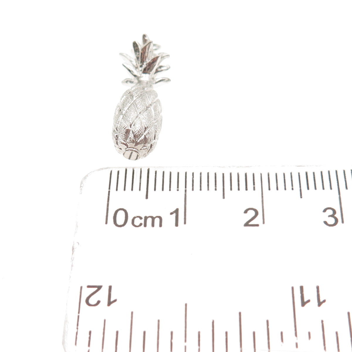 925 Sterling Silver Vintage Pineapple 3D Mini Charm Pendant