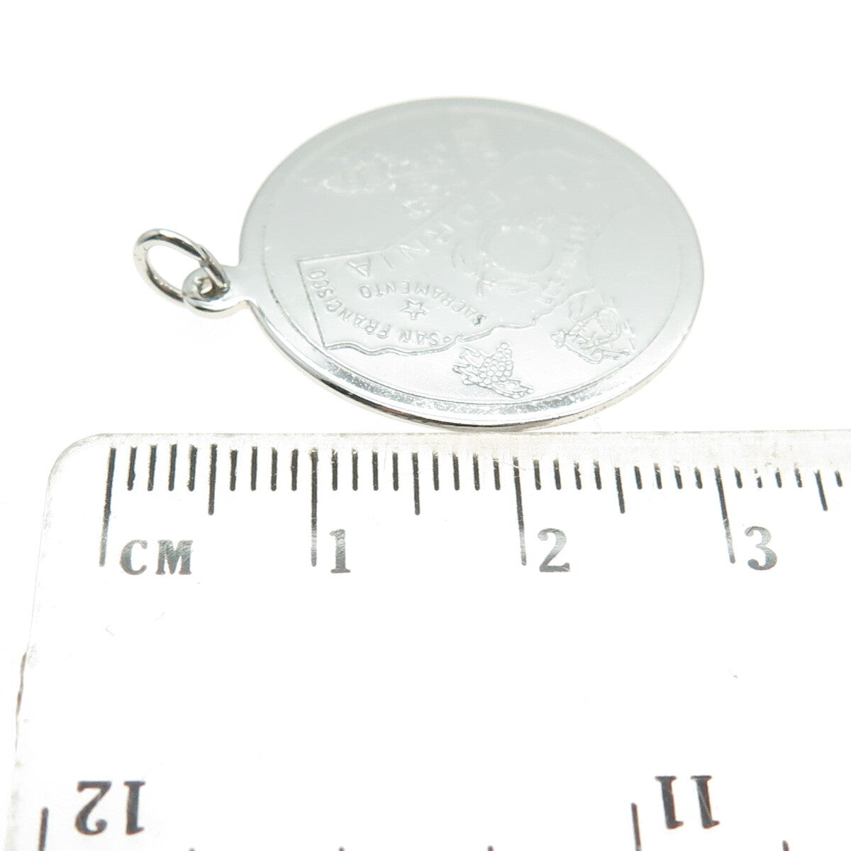 AUTOMADE 925 Sterling Silver Vintage California State Round Charm Pendant