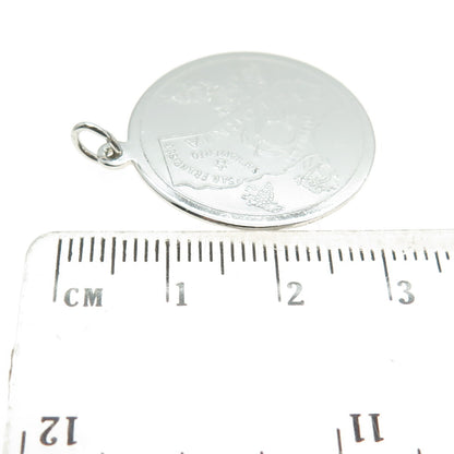 AUTOMADE 925 Sterling Silver Vintage California State Round Charm Pendant