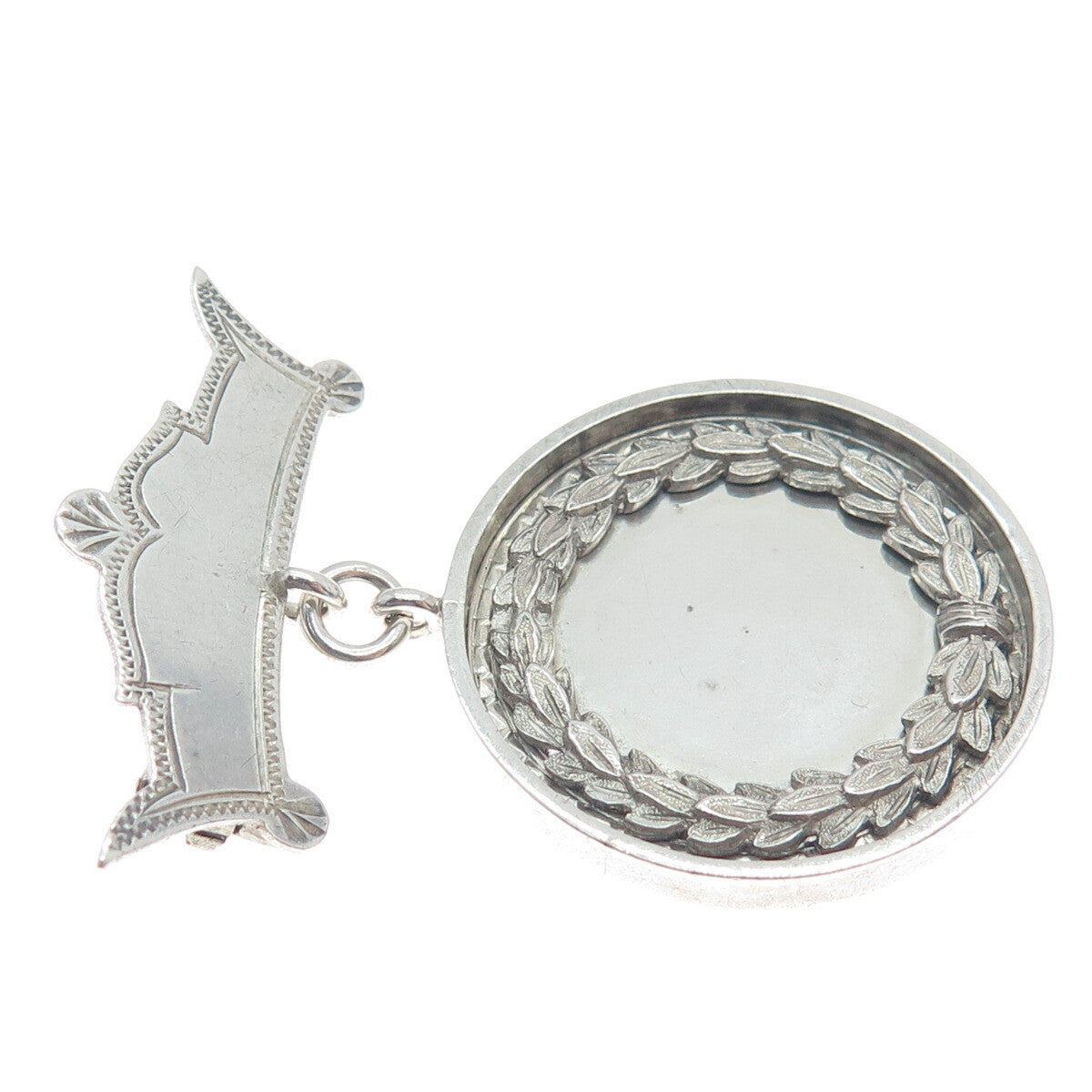 925 Sterling Antique Victorian Engraved St. Monica School 1889 Medal Pin Brooch