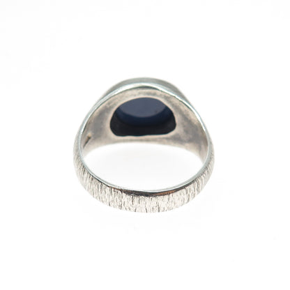 925 Sterling Silver Vintage Real Star Sapphire Modernist Ring Size 9.5