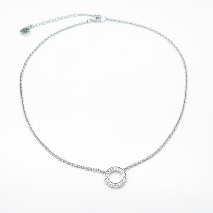 TISENTO 925 Sterling Silver C Z Circle of Life Rolo Chain Necklace 16"