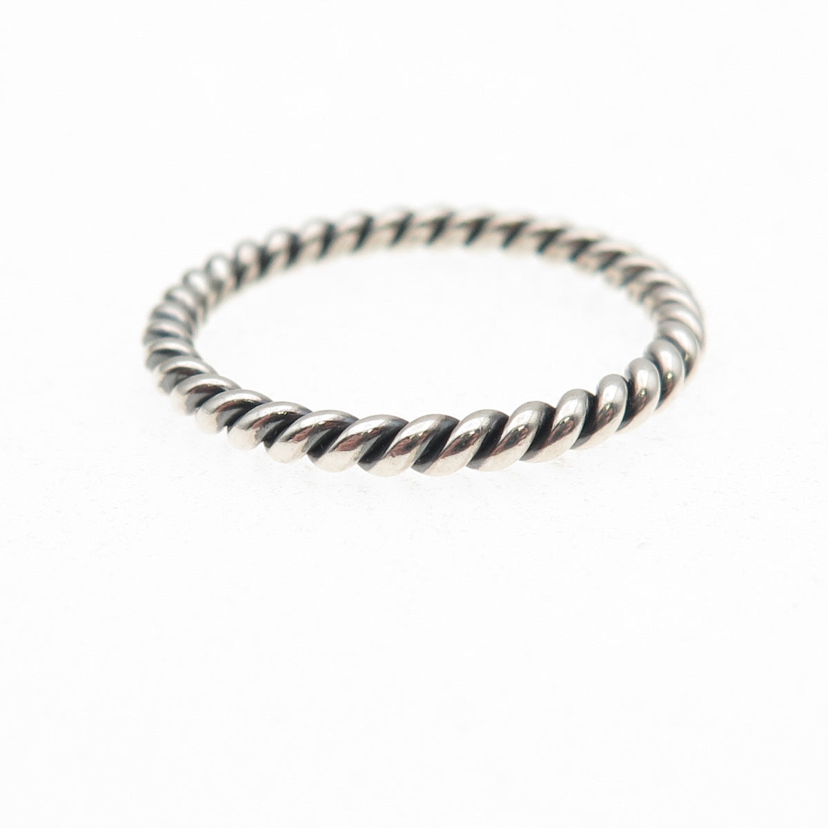 925 Sterling Silver Vintage Twisted Stackable Band Ring Size 9