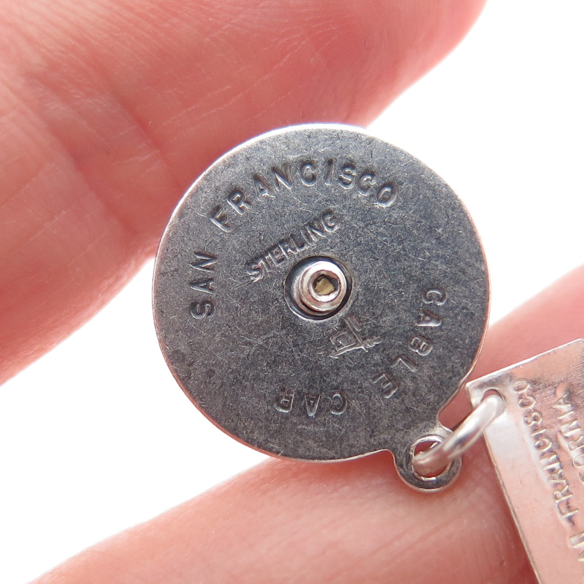 BELL TRADING POST 925 Sterling Silver Vintage SF Cable Car Mini 3D Charm Pendant