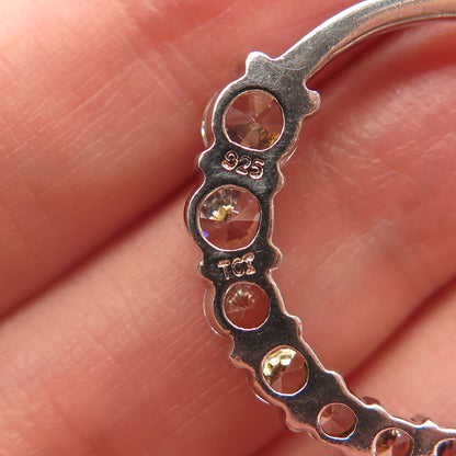 925 Sterling Silver C Z Graduated Circle of Life Pendant