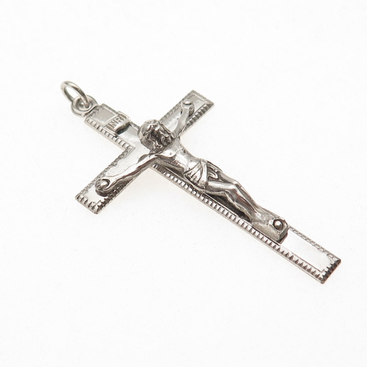 925 Sterling Silver Vintage Crucifix Cross Religious Charm Pendant