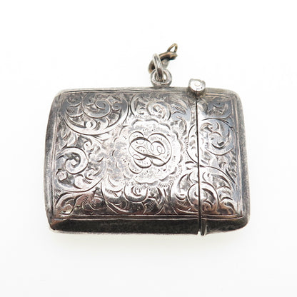 Constantine & Floyd 925 Sterling Antique 1912 Birmingham Match Safe / Vesta Case