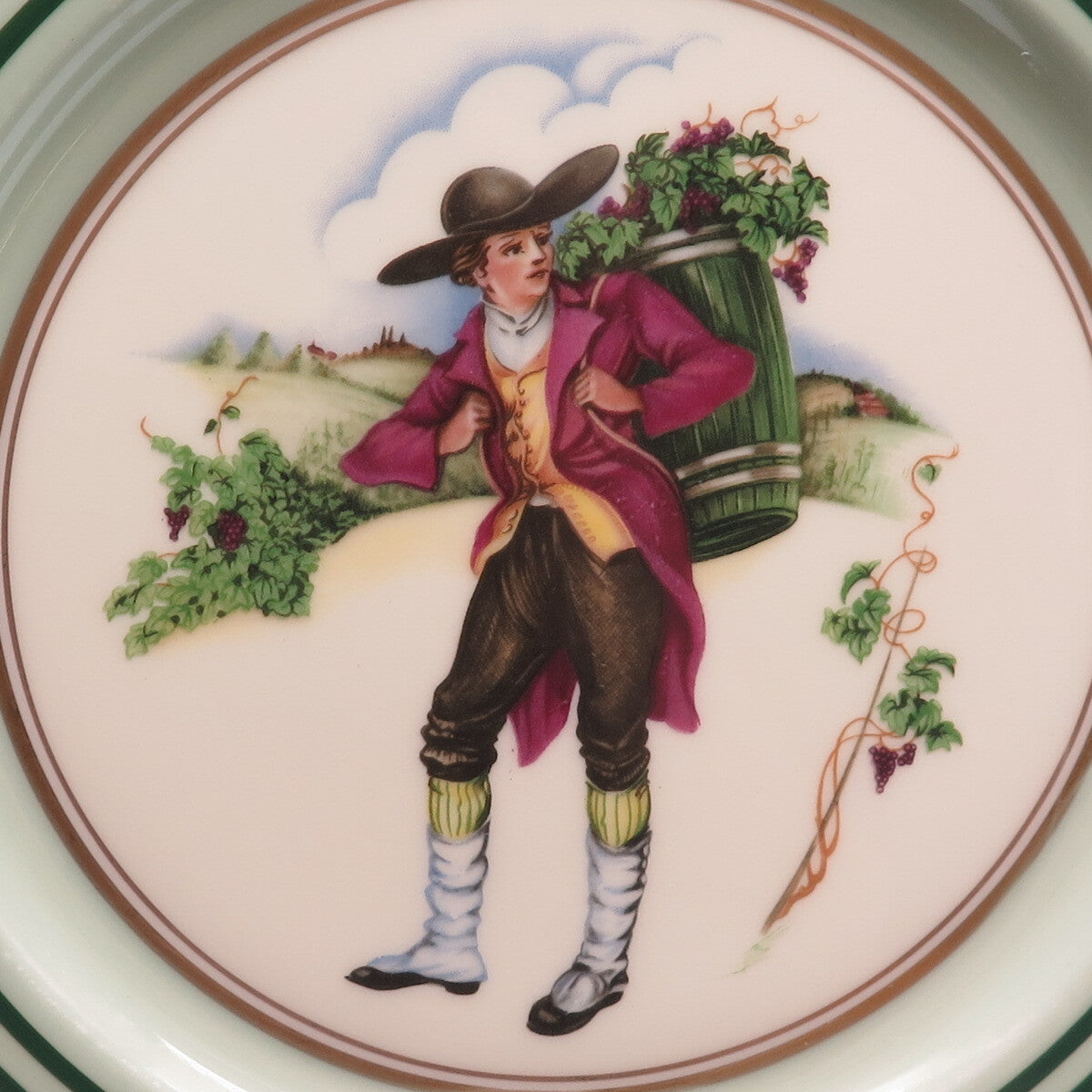 ROSEDALE China Made in USA Vintage Vigneron Hand Painted Porcelain Cabinet Plate