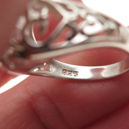 Chateau D’Argent 925 Sterling Silver Vintage Oval-Cut C Z Heart Ring Size 6