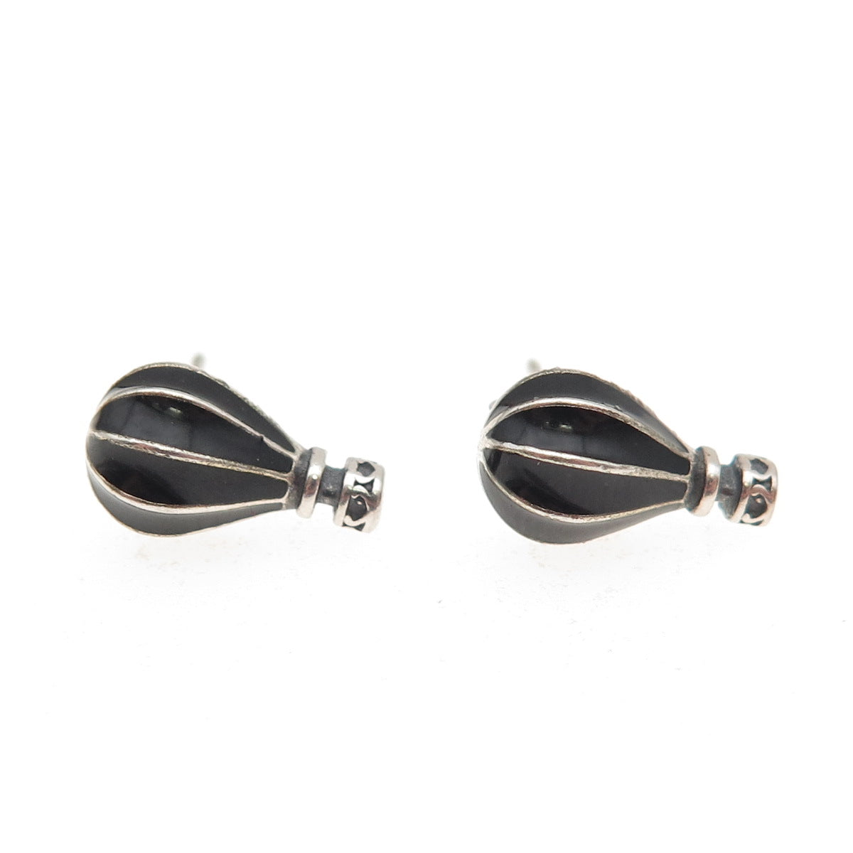 925 Sterling Silver Enamel Hot Air Balloon Stud Earrings