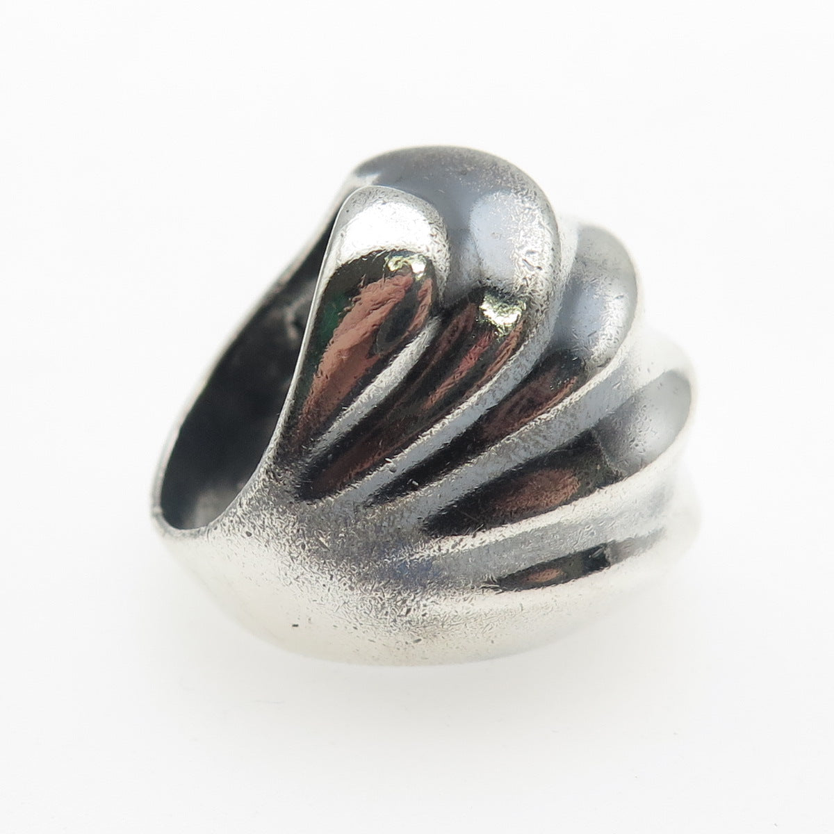 925 Sterling Silver Vintage Mexico Modernist Oxidized Statement Ring Size 6