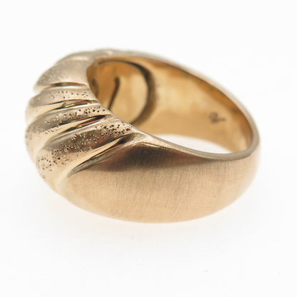 GioIelli Di Valenza 925 Sterling Gold Plated Vintage Italy Modernist Ring Size 8