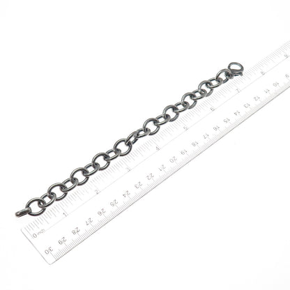 925 Sterling Silver Vintage Cable Link Oxidized Bracelet 7"