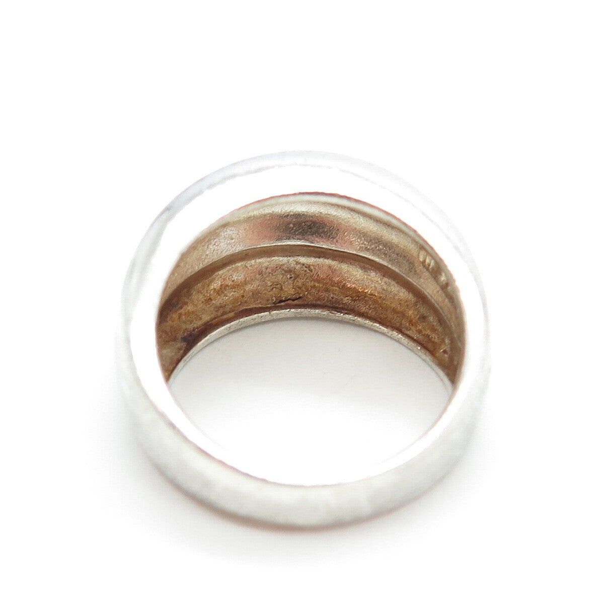 CHAPAL ZENRAY 925 Sterling Silver Vintage Modernist Ribbed Ring Size 6.75