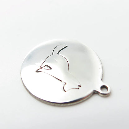 925 Sterling Silver USA Two In Town Dog / Puppy Charm Pendant
